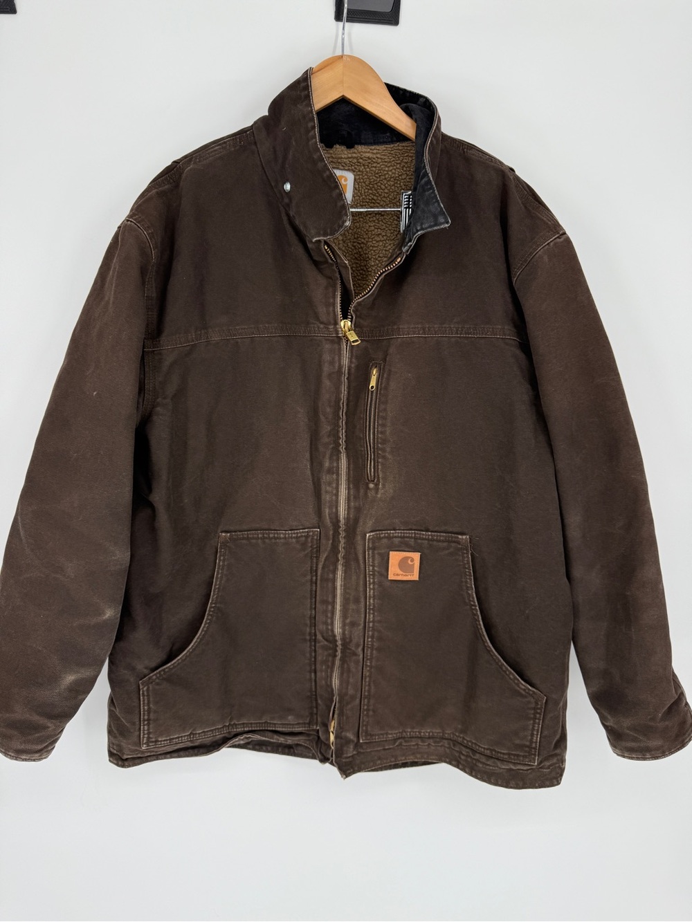 Carhartt C61 Dark Brown Duck Chore Coat Size XL